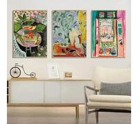 Lienzo de paisaje colorido abstracto de Henri Matisse, obra famosa, póster retro, pintura y arte de pared para decoración del hogar (60 x 80 cm/3 piezas sin marco)