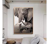 Lienzo de pared retro elefante bebé elefante animal entrada impresiones y póster blanco y negro cuadro decorativo habitación 70 x 90 cm sin marco