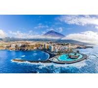 Lienzo decorativo (120 x 70 cm), diseño de Puerto de la Cruz, volcán Teide, isla de Tenerife, España (183987685)