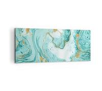 Lienzo Decorativo 120x50cm Moderno Panorámico Abstracto Pastel - 2937 | Agua Abstracción Moderno Cuadro sobre Lienzo Grande Arte mural Decoración del Hogar Salón Dormitorio Oficina Cuadros de Pared