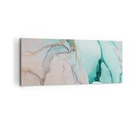 Lienzo Decorativo 120x50cm Moderno Panorámico Abstracto Pastel - 4451 | Mármol Turquesa Abstracción Cuadro sobre Lienzo Grande Arte mural Decoración del Hogar Salón Dormitorio Cuadros de Pared