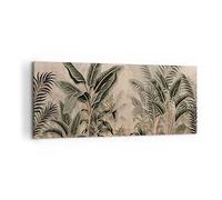 Lienzo Decorativo 120x50cm Moderno Panorámico Botánica Naturaleza - 5101 | Bosque Hoja Árbol Cuadro sobre Lienzo Grande Arte mural Decoración del Hogar Salón Dormitorio Cocina Oficina Cuadros de Pared