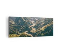 Lienzo Decorativo 120x50cm Moderno Panorámico Paisajes Naturaleza - 4700 | montañas Forma Bosque Cuadro sobre Lienzo Grande Arte mural Decoración del Hogar Salón Dormitorio Oficina Cuadros de Pared