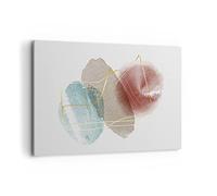 Lienzo Decorativo 120x80cm Moderno Horizontal Abstracto Pastel - 5057 | Forma Cifra Abstracción Cuadro sobre Lienzo Grande Arte mural Decoración del Hogar Salón Dormitorio Oficina Cuadros de Pared