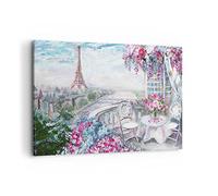 Lienzo Decorativo 120x80cm Moderno Horizontal Arquitectura Flores - 3130