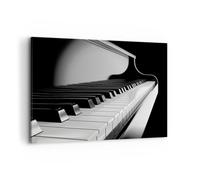 Lienzo Decorativo 120x80cm Moderno Horizontal Blanco y Negro Música - 5231