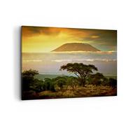 Lienzo Decorativo 120x80cm Moderno Horizontal Paisajes Naturaleza - 3170 | Safari Jabalí Cuadro sobre Lienzo Grande Arte mural Decoración del Hogar Salón Dormitorio Cocina Oficina Cuadros de Pared