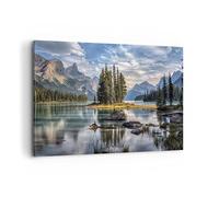 Cuadros Decoracion Salon Lago Paisaje Naturaleza Lienzos decorativos 120x80cm Cuadro Sobre Lienzo Moderno Dormitorio Cocina Cuadros Pared Imágenes Wall Art Prints Decor Grande XXL AA120x80-4133