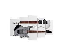 Lienzo Decorativo 160x85cm Moderno Tríptico Blanco y Negro Música - 0369