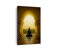 Lienzo Decorativo 80x120 cm Moderno Vertical Arquitectura Cultura - 4474 | Meditación Templo Sombra Cuadro sobre Lienzo Grande Arte mural Decoración del Hogar Salón Dormitorio Cocina Cuadros de Pared