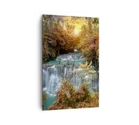 Lienzo Decorativo 80x120 cm Moderno Vertical Paisajes Naturaleza - 3995 | Parque Cascada Agua Cuadro sobre Lienzo Grande Arte mural Decoración del Hogar Salón Dormitorio Cocina Cuadros de Pared
