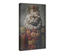 Lienzo decorativo abstracto vintage con diseño de gato persa real para decoración de pared, pinturas para sala de estar, dormitorio, 24 x 36 pulgadas (60 x 90 cm)