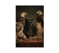 Lienzo decorativo con diseño de animales salvajes para decoración de pared o sala de estar, dormitorio, 12 x 18 pulgadas (30 x 45 cm)