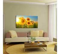 Lienzo decorativo con diseño de campo de girasoles al amanecer, estampado floral amarillo, decoración moderna para el hogar, la sala de estar y el dormitorio (60x120cm) sin marco