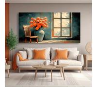 Lienzo decorativo con diseño floral abstracto moderno para pared para sala de estar oficina dormitorio y cocina (40 x 80 cm marco interior)