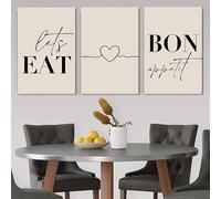 Lienzo decorativo con frases inspiradoras en inglés de estilo minimalista moderno para sala de estar (60 x 80 cm, 3 unidades, sin marco)