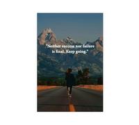 Lienzo decorativo con texto en inglés «Neither Success Nor Failureis Final Keep Going», sabiduría y filosofía de la vida, impresión artística para sala de estar, dormitorio, decoración de 20 x 30
