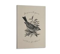Lienzo decorativo cristiano con texto en inglés "His Eye Is On The Sparrow" para sala de estar, dormitorio, baño, oficina, decoración del hogar, 40 x 60 cm