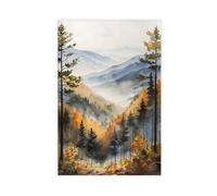 Lienzo decorativo de acuarela de Great Smoky Mountains para decoración de pared, pinturas para sala de estar, dormitorio, decoración de 60 x 90 cm