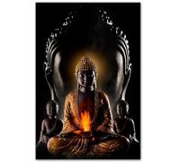 Lienzo decorativo de Buda para pared, impresiones artísticas modernas, pinturas de Buda, pósteres de budismo, decoración de pared, 40 x 70 cm (16 x 28 pulgadas) con marco.