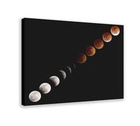 Lienzo decorativo de luna de sangre y eclipse lunar de la NASA y arte de pared, marco moderno para decoración de dormitorio familiar, 30 x 45 cm
