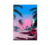Lienzo decorativo de Miami Vice City para decoración de pared, pinturas para sala de estar, dormitorio, decoración sin marco: 30 x 45 cm