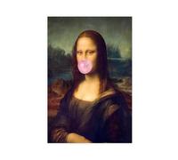 Lienzo decorativo de Mona Lisa Bubblegum y arte de pared, impresión moderna para decoración de dormitorio familiar, sin marco, 50 x 75 cm