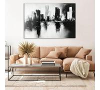 Lienzo decorativo de naturaleza en blanco y negro, imágenes de naturaleza para sala de estar, decoración de pared con textura de mármol, cuadros abstractos para pasillo (40 x 60 cm, sin marco)