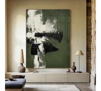Lienzo decorativo de pared, arte abstracto verde oliva, textura minimalista, decoración de pared, pintura moderna, cuadro en lienzo, decoración del hogar (50x70cm