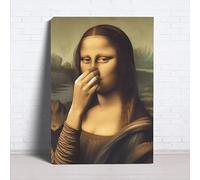 Lienzo decorativo de pared con humor para el baño, retrato de la Mona Lisa, pintura de mal olor, póster para el baño, decoración del hogar (40x50cm (16x20in))