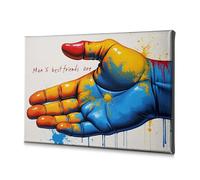 Lienzo decorativo de Pascua con texto en inglés «The Best Friends Are Dogs». Lienzo decorativo de Pascua para decoración de pared de comedor (30 x 40 cm)