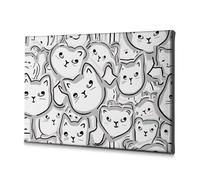 Lienzo decorativo de Pascua cristiana con diseño de gatito invasion: A Furry Frenzy, arte decorativo para pared del hogar (40 x 60 cm)