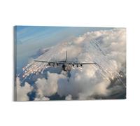 Lienzo decorativo decorativo para pared, diseño de una nave armada espeluznante C-130 de Hércules del cuarto escuadrón de operaciones especiales, 30 x 45 cm