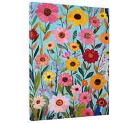 Lienzo decorativo floral de primavera, flores coloridas y brillantes, impresiones de póster de jardín del paraíso, vibrante decoración del hogar para sala de estar, dormitorio, baño, dormitorio, sin