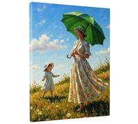 Lienzo decorativo floral de primavera, póster de naturaleza verde y amarillo, estilo vintage, decoración estética del hogar para sala de estar, dormitorio, baño, oficina, lienzo envuelto de 12 x 16