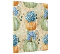 Lienzo decorativo floral otoñal para pared, estampado de hortensias de calabaza naranja y verde, arte de pared vintage para sala de estar, dormitorio, Acción de Gracias, dormitorio, listo para colgar