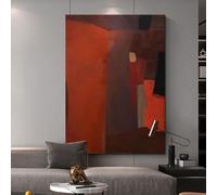 Lienzo decorativo moderno nórdico en rojo y negro para sala de estar, dormitorio o estudio (40x60cm)