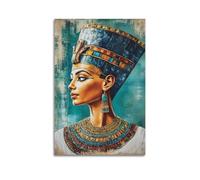 Lienzo decorativo para colgar en la pared de la reina Nefertiti de la esposa del faraón egipcio, póster impreso en lienzo para dormitorio, sala de estar, decoración del hogar, 60 x 90 cm
