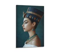 Lienzo decorativo para colgar en la pared del dormitorio, sala de estar, reina Nefertiti, esposa del faraón egipcio, decoración interior clásica egipcia, 30 x 45 cm