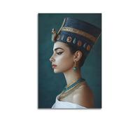 Lienzo decorativo para colgar en la pared del dormitorio, sala de estar, reina Nefertiti, esposa del faraón egipcio, decoración interior clásica egipcia, 40 x 60 cm