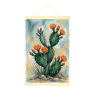Lienzo decorativo para colgar en la pared, diseño botánico de acuarela, flores, espinas, verano, verde, con marco, para cocina, baño, cubículo, 40,6 x 60,9 cm