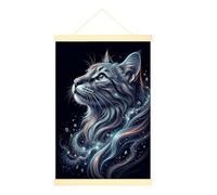 Lienzo decorativo para colgar en la pared, diseño cósmico moderno de estrellas, espirales, ninguna obra de arte negra, pintura de pared para dormitorio, sala de estar, oficina, 40,6 x 60,9 cm