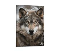 Lienzo decorativo para colgar en la pared, marco de fotos de Lmago de lobo en la nieve, póster artístico para sala de estar, dormitorio, baño, decoración del hogar, 20 x 30 pulgadas (50 x 75 cm)