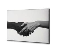 Lienzo decorativo para comedor, diseño de Unity In Diversity: A Handshake Of Two Cultures (30 x 40 cm)