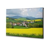Lienzo decorativo para decoración de pared, un pueblo pintoresco enclavado entre colinas rodantes, cuadro decorativo para pared de sala de estar (20 x 30 cm)