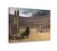 Lienzo decorativo para pared, 20 impresiones famosas de Jean-Léon Gérôme La última oración de los mártires cristianos, póster para decoración del hogar, escuela, oficina, marco de 61 x 91 cm