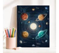 Lienzo decorativo para pared, astronomía, educativo, Tierra, Marte, ninguno azul, impresiones artísticas para colgar en el aula, sala de lectura, decoración de 8 x 12 pulgadas