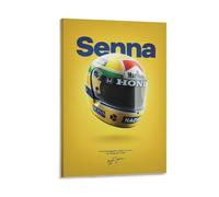 Lienzo decorativo para pared, Ayrton Senna F1 World Champion Car (4), pinturas de decoración del hogar para el hogar, dormitorio, marco, 12 x 18 pulgadas