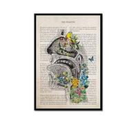 Lienzo decorativo para pared con diseño de anatomía humana de la faringe, diseño vintage de músculos y flores, arte de pared, impresiones corporales, narrar imágenes, educación médica, decoración del