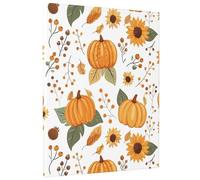 Lienzo decorativo para pared con diseño de calabaza otoñal, color naranja y marrón, con diseño de girasol, para Acción de Gracias, arte de pared vintage, decoración del hogar para sala de estar